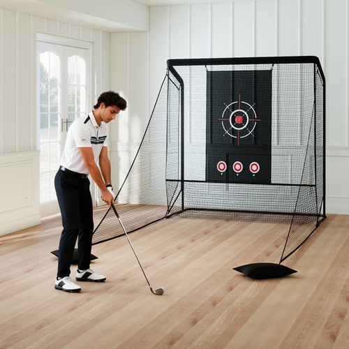 Golf practice net dual barrier - practice,